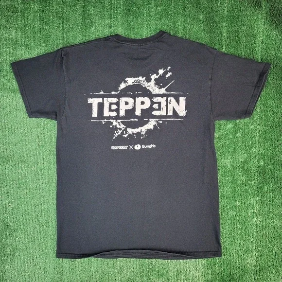 Capcom Pax Exclusive Sz Large T Shirt Gung Ho Teppen Ryu Mega Man Video Game - Picture 5 of 7